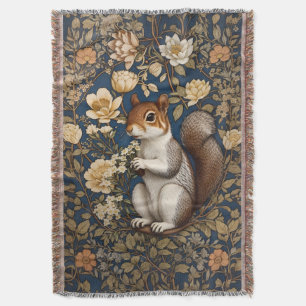 Couverture Écureuil Avec Fleurs Acacia William Morris