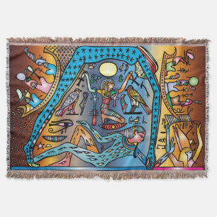 Couverture Egypte ancienne Art Dieu Geb soutient Nut in Heave