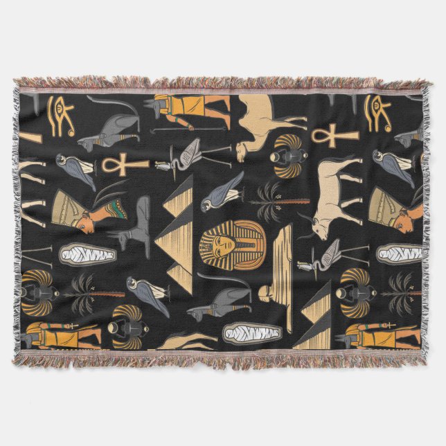 Couverture  Egyptian Hieroglyphic Symbol Pattern Background   (Devant)
