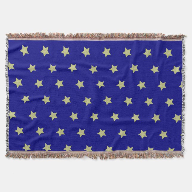 Couverture Elegant Gold & Blue Star Pattern  (Devant)