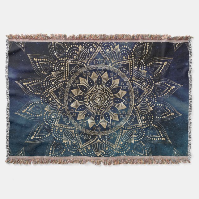 Couverture Elégant Mandala Gold Blue Galaxy (Devant)