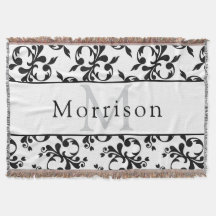 Elégant modèle noir & blanc français Damask