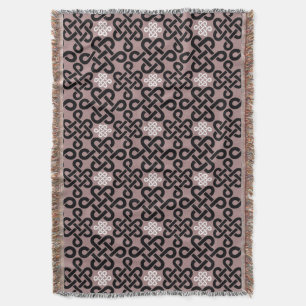 Couverture Élégant Motif de noeud celtique noir et blanc Mauv