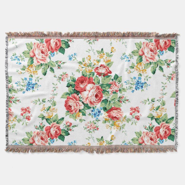 Couverture Elégant motif floral avec élément de design Rose (Devant)