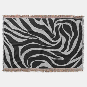 Couverture Elégant Parties scintillant noire Silver Zebra Po