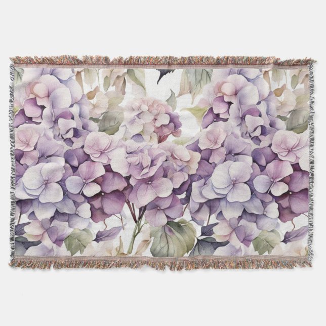 Couverture Elegant pink purple watercolor hydrangeas  (Devant)