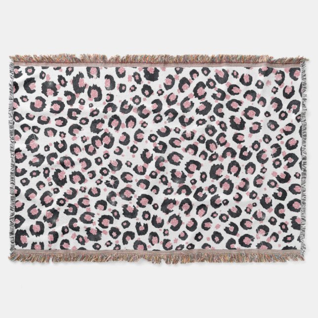 Couverture Elegant Rose Gold Black Leopard Pattern (Devant)