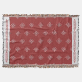 Couverture Élégant rouge blanc mongol Motif traditionnel