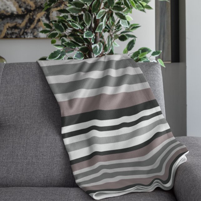 Couverture Elégant Tons Terre Brown Savannah Stripes Motif (Créateur téléchargé)