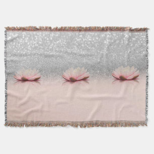 Couverture Élégante Tendance Féminine, Lotus Paillettes Argen