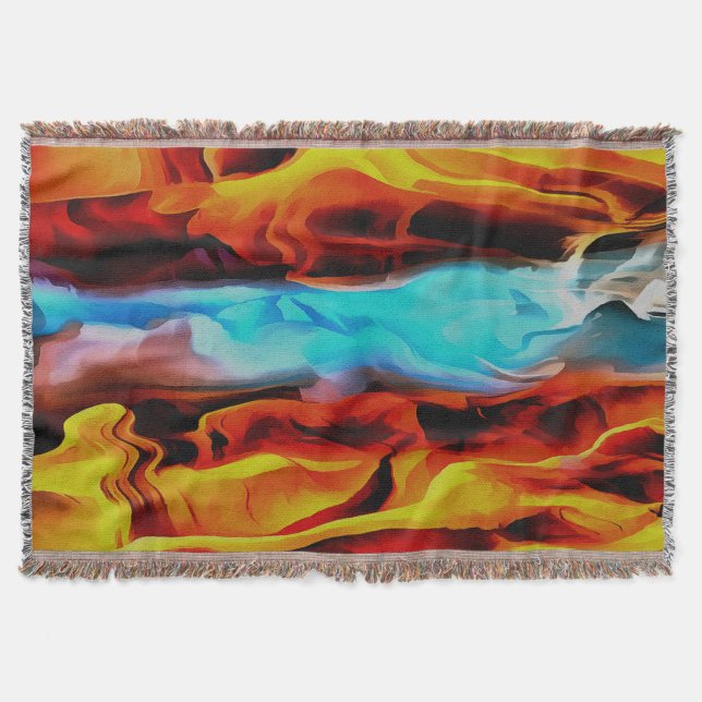 Couverture Eléments Chauds Et Froids Acrylique Verser Abstrai (Devant)