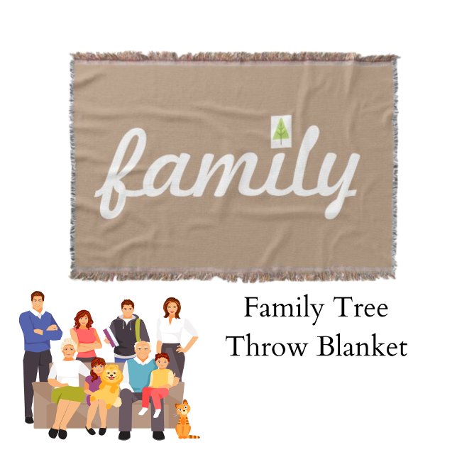 Couverture Emoji (Family Tree Emoji Throw Blanket)