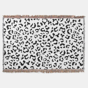 Couverture Empreinte de léopard, Zones Léopard, Noir Et Blanc