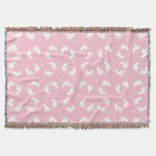 Couverture Empreintes Bébé, Pied Bébé, Marches, Fille Rose
