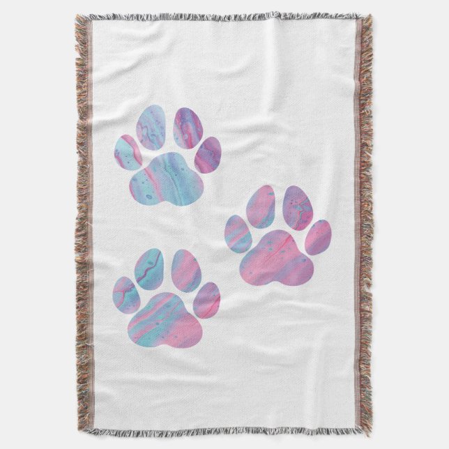 Couverture Empreintes de pattes de chiens - Fils de peinture  (devant Vertical)