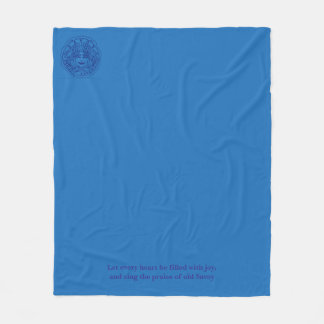 Couverture en laine polaire bleue avec logo et dev
