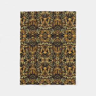 Couverture en laine polaire damassé baroque or ant