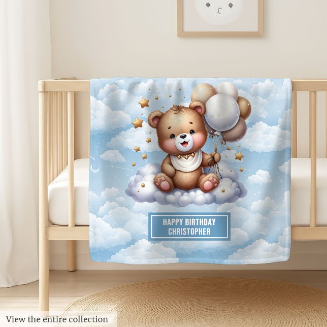 couverture en peluche personnalisée pour la premiè (Personalized teddy blanket for baby’s first year)