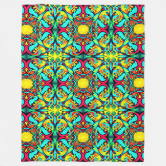 Couverture en polaire à motif jaune et bleu