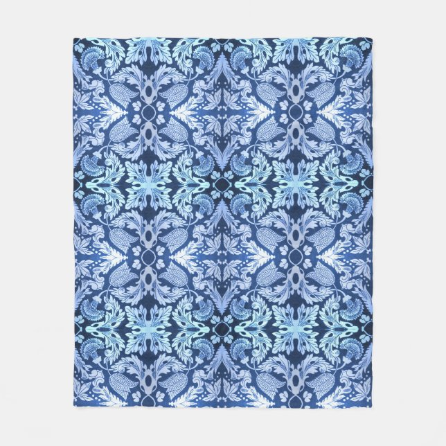 Couverture en polaire bleue victorienne (Devant)