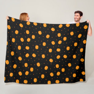 Couverture en polaire citrouille