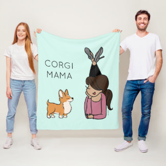 Couverture en polaire Corgi Mama personnalisée