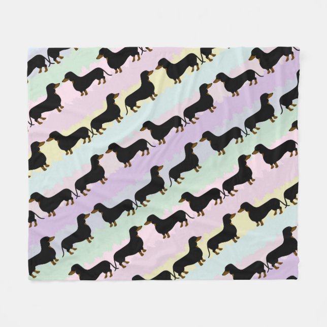 Couverture en polaire Dachshund (Devant (Horizontal))