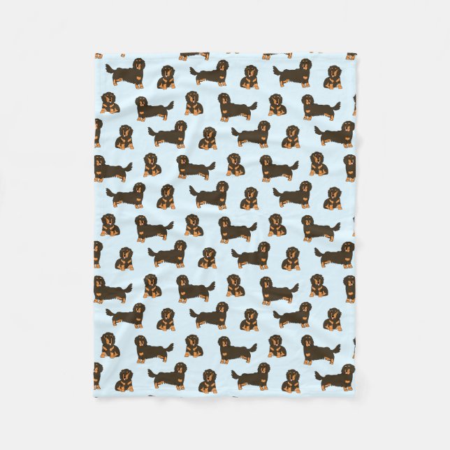 Couverture en polaire Dachshund aux cheveux longs (Devant)