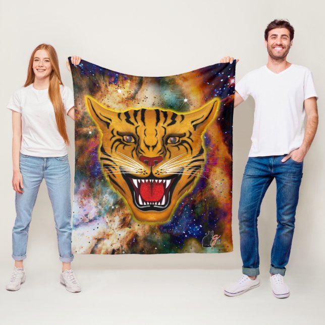Couverture en polaire de la Nebula Tigre de narine (En situation)