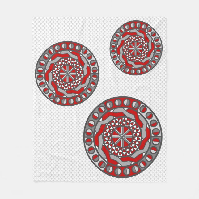 Couverture en polaire de machines rouges (Devant)