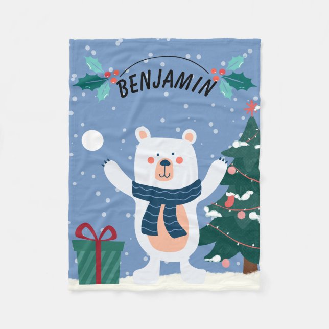 Couverture en polaire de Noël pour enfants personn (Devant)