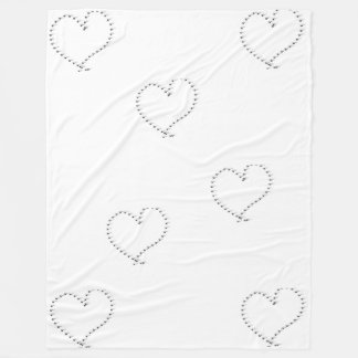 Couverture en polaire du coeur de fleurs