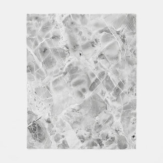 Couverture en polaire gris doux "Opulent Marble Wh