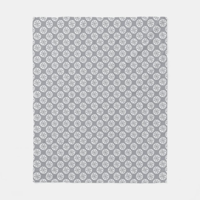 Couverture en polaire gris Motif Snowflake (Devant)