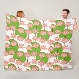 Couverture en polaire Lotus Fleurs