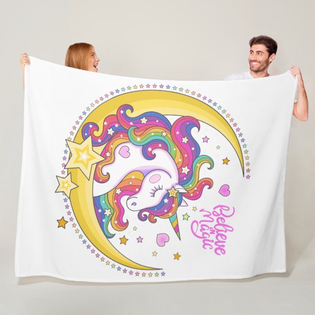 Couverture en polaire magique Unicorn (En situation)