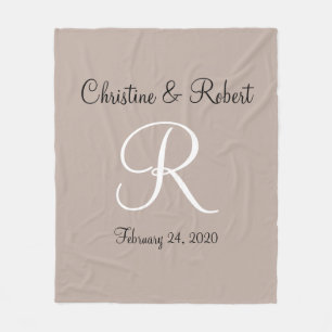 Couverture en polaire monogramme