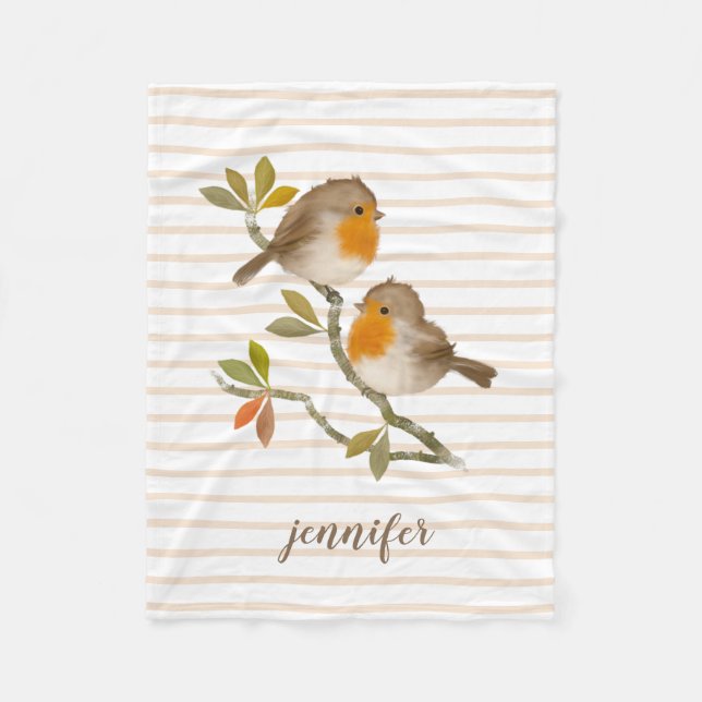 Couverture en polaire personnalisée Anglais Robin  (Devant)