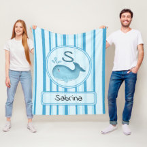 Couverture en polaire personnalisée Baleine bébé m