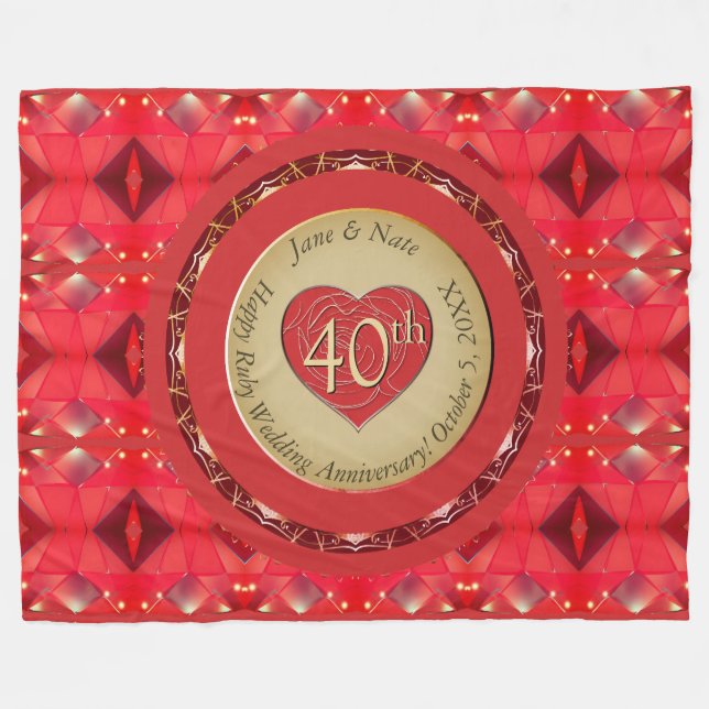Couverture en polaire Ruby 40e anniversaire (Devant (Horizontal))