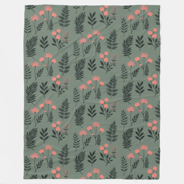Couverture en polaire Sage Fern, grande 60" x 80" (Devant)