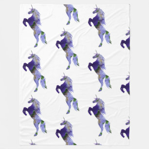 Couverture en polaire unicorne violet, grande