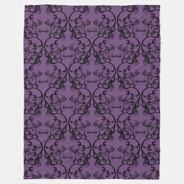 Couverture en polaire violette parisienne Damask (Devant)