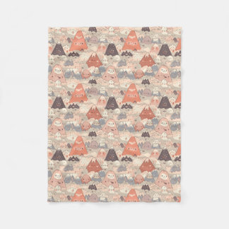 Couverture en polaire volcans de Kawaii
