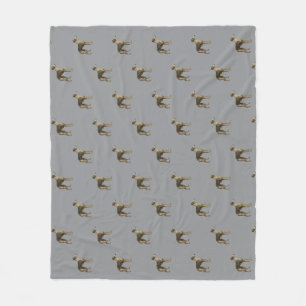 Couverture en polaire Whippet avec fond gris