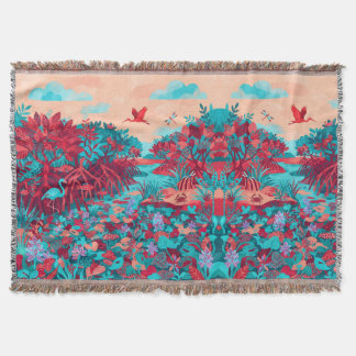 Couverture en tissu d'art folklorique de la mangro
