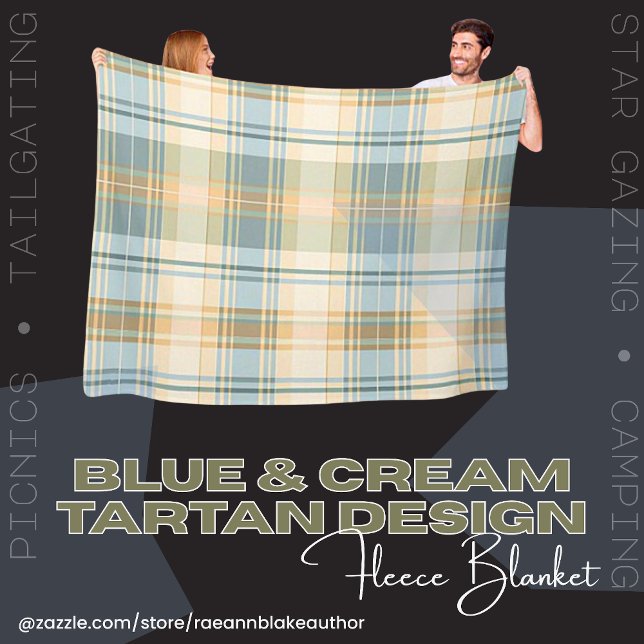 Couverture en toison bleu et crème (Créateur téléchargé)