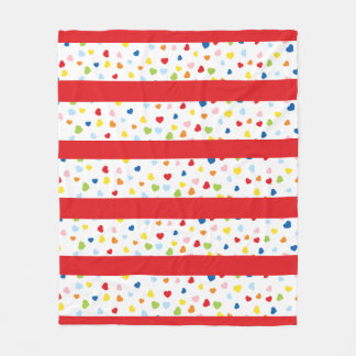 Couverture en toison Confetti et Red Stripe