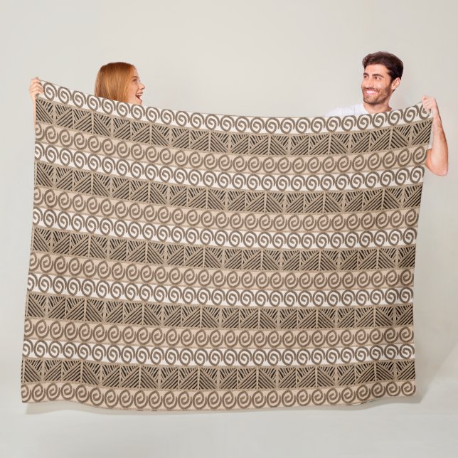 couverture en toison motif d'origine africaine (En situation)