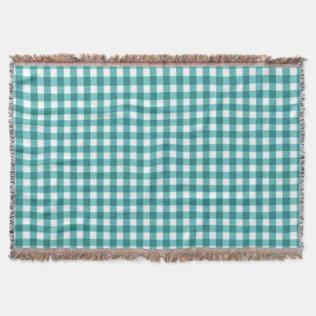 Couverture en vichy turquoise (Devant)